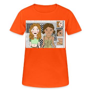 Artistic Design Girl Power - Women's Breathable T-Shirt - neon orange - Front - AI Model Female 172 dark (172cm)