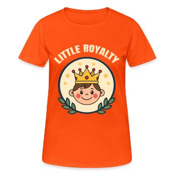 Little Royalty – Cute Boy with Crown - Women's Breathable T-Shirt - neon orange - Front - AI Model Female 172 dark (172cm)