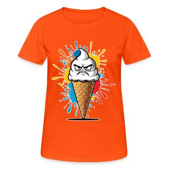 Motif expressif de glacier - T-shirt respirant Femme - orange néon - Devant - AI Model Female 172 dark (172cm)