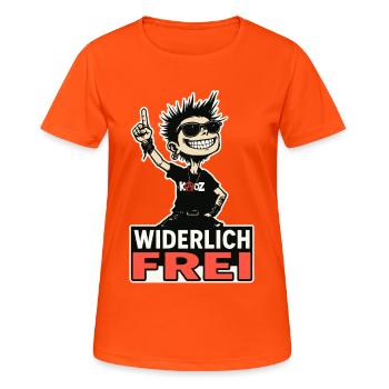 Le punk rebelle est dégoûtant de liberté - T-shirt respirant Femme - orange néon - Devant - AI Model Female 172 dark (172cm)