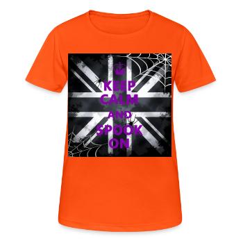 Keep Calm Spook Purple - Women's Breathable T-Shirt - neon orange - Front - AI Model Female 172 dark (172cm)