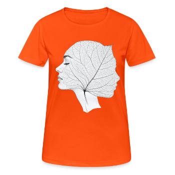Natura to stan umysłu - Nature Mindset - T-shirt respirant Femme - orange néon - Devant - AI Model Female 172 dark (172cm)