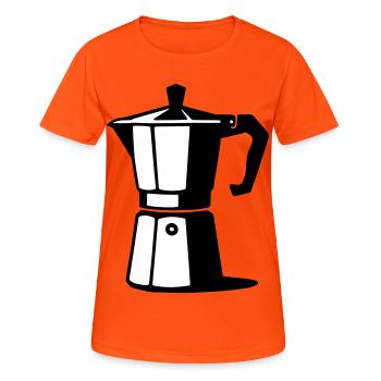 Espresso pot - Women's Breathable T-Shirt - neon orange - Front - AI Model Female 172 dark (172cm)