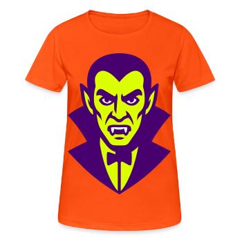 Dracula Illustration - Women's Breathable T-Shirt - neon orange - Front - AI Model Female 172 dark (172cm)