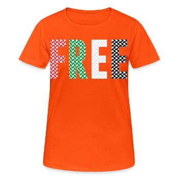 Palestine libre - T-shirt respirant Femme - orange néon - Devant - AI Model Female 172 dark (172cm)