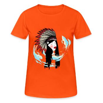 Wild Leaves Wind Princess - Women's Breathable T-Shirt - neon orange - Front - AI Model Female 172 dark (172cm)