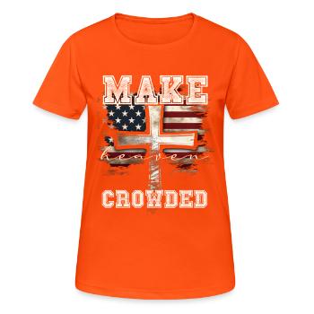 Make Heaven Bonded Cross Flag Design - T-shirt respirant Femme - orange néon - Devant - AI Model Female 172 dark (172cm)