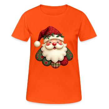 Kuscheliger Weihnachtsmann - Frauen T-Shirt atmungsaktiv - Neonorange - Vorne - AI Model Female 172 dark (172cm)