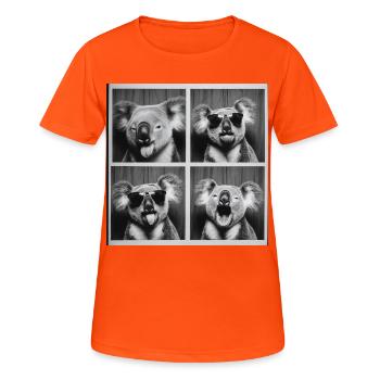 Funny Koala Sunglasses Photo Booth - Women's Breathable T-Shirt - neon orange - Front - AI Model Female 172 dark (172cm)