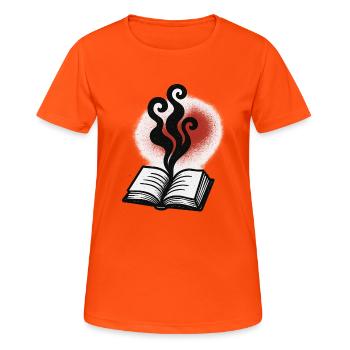 L’étincelle de l’imagination d’un livre - T-shirt respirant Femme - orange néon - Devant - AI Model Female 172 dark (172cm)