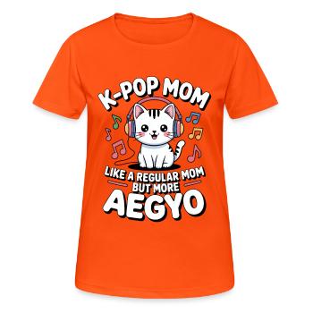 K-Pop Mom Funny Korea Music Aegyo - Women's Breathable T-Shirt - neon orange - Front - AI Model Female 172 dark (172cm)