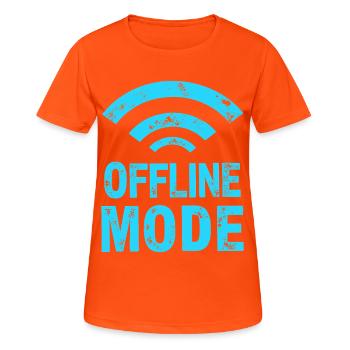 Enfin dans la zone morte – mode hors ligne - T-shirt respirant Femme - orange néon - Devant - AI Model Female 172 dark (172cm)