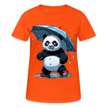 Panda Under Umbrella - Women's Breathable T-Shirt - neon orange - Front - AI Model Female 172 dark (172cm)
