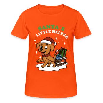 Santa ́s Little Helper - Women's Breathable T-Shirt - neon orange - Front - AI Model Female 172 dark (172cm)