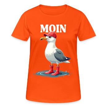 Moin Seagull au look frison - T-shirt respirant Femme - orange néon - Devant - AI Model Female 172 dark (172cm)