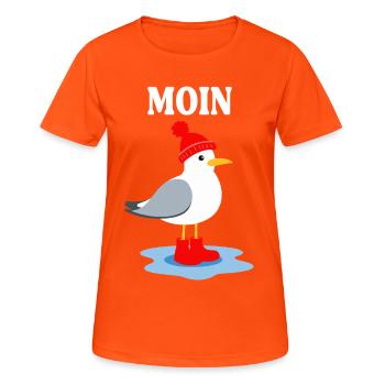 Moin Seagull au look frison - T-shirt respirant Femme - orange néon - Devant - AI Model Female 172 dark (172cm)