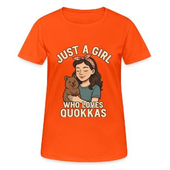 Juste une fille qui aime les quokkas - T-shirt respirant Femme - orange néon - Devant - AI Model Female 172 dark (172cm)