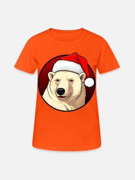 Noël des ours polaires - T-shirt respirant Femme - orange néon