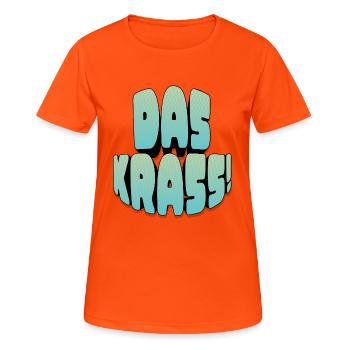 DAS KRAsS! - Frauen T-Shirt atmungsaktiv - Neonorange - Vorne - AI Model Female 172 dark (172cm)