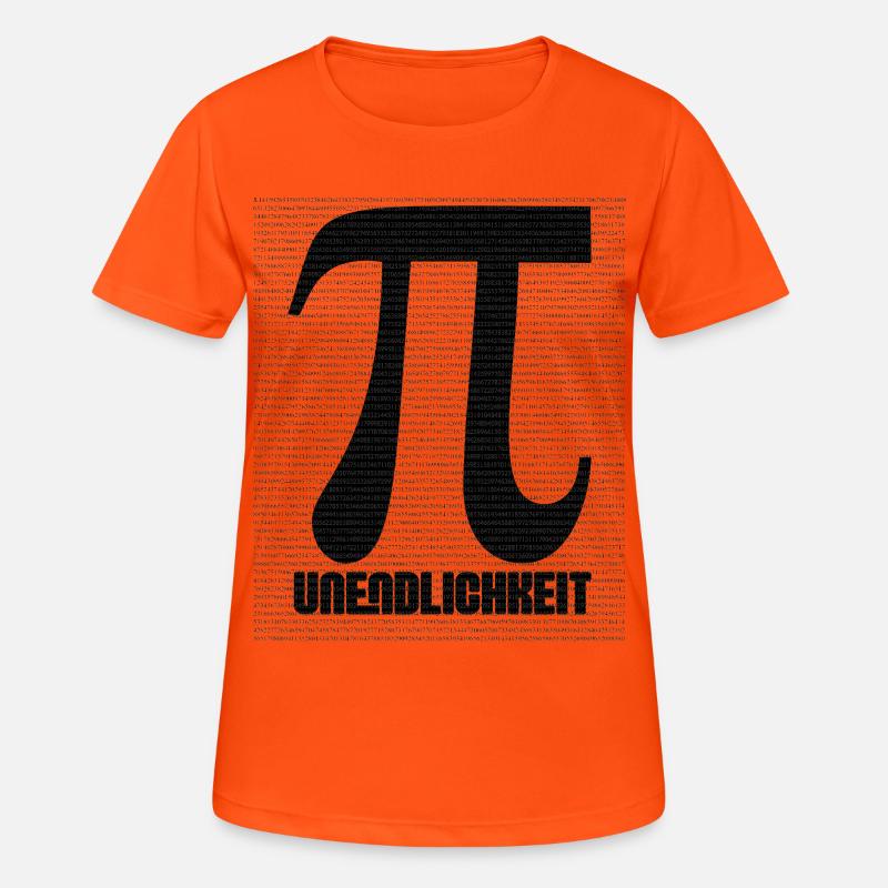 Pi Sign from Number Pattern - Women's Breathable T-Shirt - neon orange