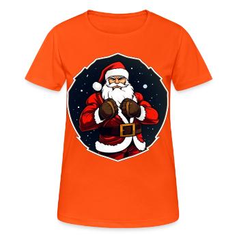 Combattant de Noël - T-shirt respirant Femme - orange néon - Devant - AI Model Female 172 dark (172cm)