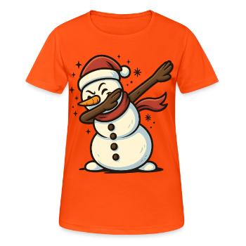 Éponge le bonhomme de neige - T-shirt respirant Femme - orange néon - Devant - AI Model Female 172 dark (172cm)