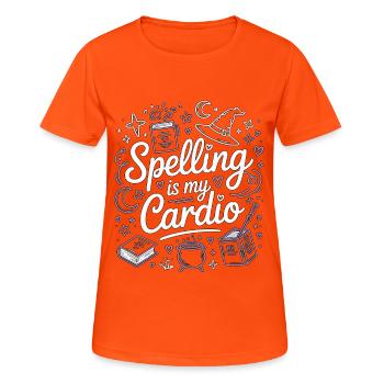 L’orthographe de la sorcellerie est ma Wicca de sorcellerie cardio - T-shirt respirant Femme - orange néon - Devant - AI Model Female 172 dark (172cm)