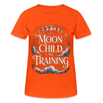 Witchcraft Moon Child In Training Spellcaster - Women's Breathable T-Shirt - neon orange - Front - AI Model Female 172 dark (172cm)