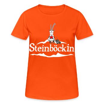 Jeu de mots sur le Capricorne - T-shirt respirant Femme - orange néon - Devant - AI Model Female 172 dark (172cm)
