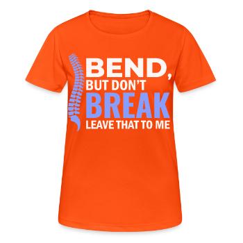 Spécialiste clinique agréé en santé vertébrale - T-shirt respirant Femme - orange néon - Devant - AI Model Female 172 dark (172cm)