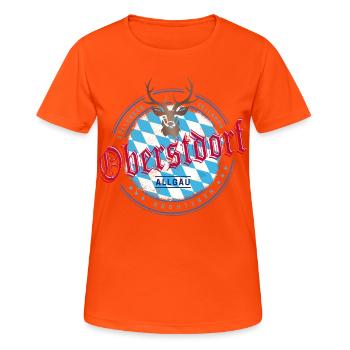 Oberstdorf Bayern Deutschland Allgäu Souvenir - Frauen T-Shirt atmungsaktiv - Neonorange - Vorne - AI Model Female 172 dark (172cm)