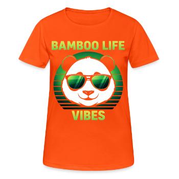 Cool Vibes de vie de panda bambou - T-shirt respirant Femme - orange néon - Devant - AI Model Female 172 dark (172cm)