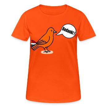 Merci - T-shirt respirant Femme - orange néon - Devant - AI Model Female 172 dark (172cm)