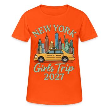 Voyage des filles à New York 2027 - T-shirt respirant Femme - orange néon - Devant - AI Model Female 172 dark (172cm)