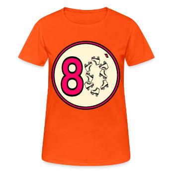 Achtziger 80er Rollschuhe - Frauen T-Shirt atmungsaktiv - Neonorange - Vorne - AI Model Female 172 dark (172cm)