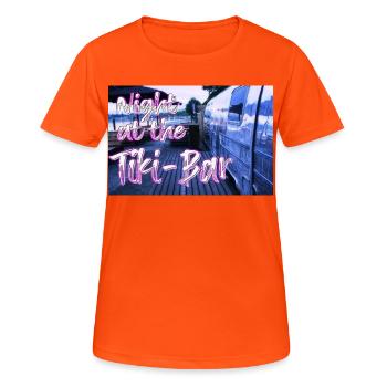 Nuit au Tiki Bar - T-shirt respirant Femme - orange néon - Devant - AI Model Female 172 dark (172cm)