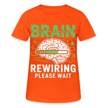 Gehirn-Neustart Bitte Warten - Frauen T-Shirt atmungsaktiv - Neonorange - Vorne - AI Model Female 172 dark (172cm)