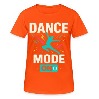 Dance mode on, tanzmodus aktiv - Frauen T-Shirt atmungsaktiv - Neonorange - Vorne - AI Model Female 172 dark (172cm)