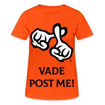 Vade Post Me ! (Croix / Bible / Religion / 2C) - T-shirt respirant Femme - orange néon - Devant - AI Model Female 172 dark (172cm)