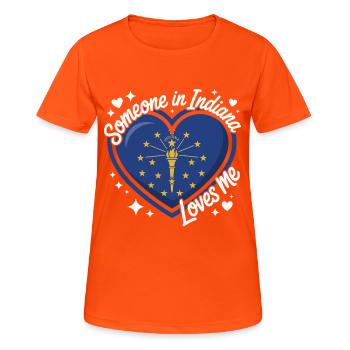 L’amour du cœur de l’Indiana dans l’État - T-shirt respirant Femme - orange néon - Devant - AI Model Female 172 dark (172cm)