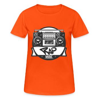 Jukebox Rap Logo Ghetto Blaster - Women's Breathable T-Shirt - neon orange - Front - AI Model Female 172 dark (172cm)