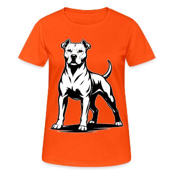 Pitbull dans une pose fière - T-shirt respirant Femme - orange néon - Devant - AI Model Female 172 dark (172cm)
