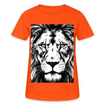Regard de Lion Intense Puissance - T-shirt respirant Femme - orange néon - Devant - AI Model Female 172 dark (172cm)