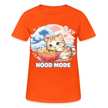 Ramen Katze Kanagawa - Frauen T-Shirt atmungsaktiv - Neonorange - Vorne - AI Model Female 172 dark (172cm)