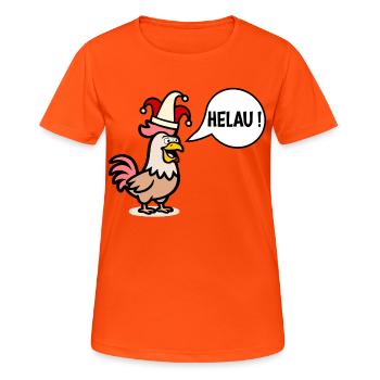 Chapeau du Prince de Poulet - Carnival Helau - T-shirt respirant Femme - orange néon - Devant - AI Model Female 172 dark (172cm)
