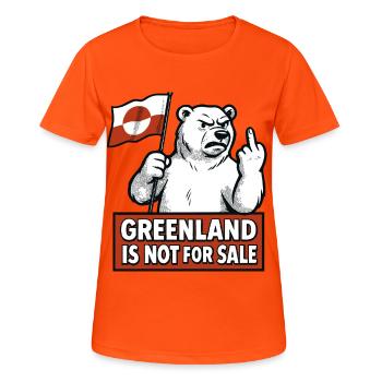 Greenland Is Not For Sale - Women's Breathable T-Shirt - neon orange - Front - AI Model Female 172 dark (172cm)