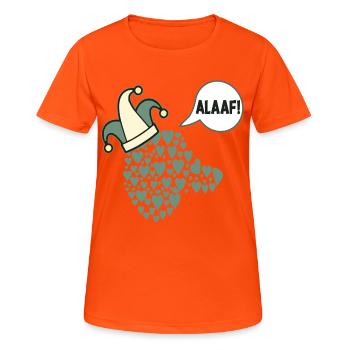 Karneval Alaaf Hunde Prinz - Frauen T-Shirt atmungsaktiv - Neonorange - Vorne - AI Model Female 172 dark (172cm)