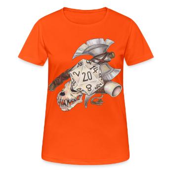 Rollenspiel Tabletop D20 Würfel Geschenk Barbar - Frauen T-Shirt atmungsaktiv - Neonorange - Vorne - AI Model Female 172 dark (172cm)