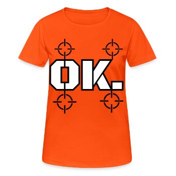 Ok. - T-shirt respirant Femme - orange néon - Devant - AI Model Female 172 dark (172cm)