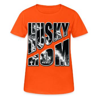 Maman Husky dans Winter Star - T-shirt respirant Femme - orange néon - Devant - AI Model Female 172 dark (172cm)